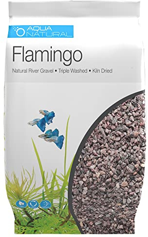 Aqua Natural Flamingo 10lb Gravel Substrate for aquascaping, Aquariums, vivariums and terrariums 4-6mm, Rose Pink