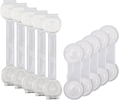 BillyBath Seguridad Puertas Niños 10pcs, Cierre Seguridad Cajones Bebe Protector Cierres Para Armarios, Wc, Cocinas, Puertas Y Ventanas, Nevera, Proteccion Bebes Casa, Transparent