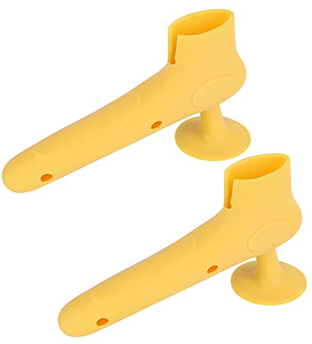 2Pcs Yellow Door Handle Wall Protectors - Plastic Suction Cup Door Knob Sleeves for Child Safety and Wall Damage Prevention