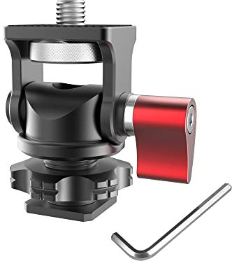 Camera Field Monitor Mount Holder with Cold Shoe for 5 inch and 7 inch Monitors, Swivel 360°and Tilt 180°Adjustable 1/4” Screw Compatible with Most DSLR Cameras