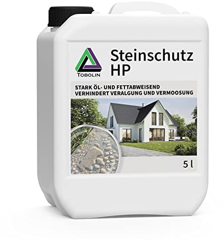 Steinimprägnierung | TOBOLIN Steinschutz HP 5000 mL – Steinversiegelung – Wasser-, schmutz-, öl- und fleckenabweisend - Für alle saugfähigen Steine geeignet| Stein Imprägnierung für Außen