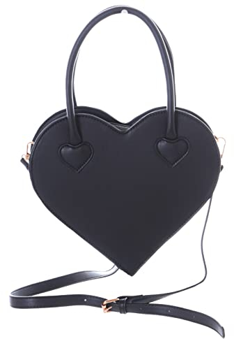 Kawaii-Story LB-6052 Herz Form schwarz Gothik Lolita Punk Harajuku Damen Umhänge Henkel Tasche PU