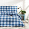 VelvetHome Deluxe Bettwäsche 135x200 Baumwolle Bettbezug 135x200 cm mit Kissenbezug 80x80 cm Hohe Qualität Bettwäsche-Set mit Reißverschluss 100% Baumwolle Made in EU Blau Kariertes 135 x 200