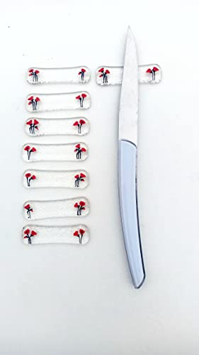 Lot de porte-couteaux artisanal, modèle Coquelicot, lot de 6 ou de 12, coffret cadeau, repose-couvert, idée cadeau cuisine, décoration,