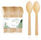 wisefood Bambus Einweg Löffel 200 Stück 17cm - Bambusbesteck - biologisch abbaubares Einwegbesteck - Bambusgeschirr Set als Alternative zu Plastik oder Papier - natürliche Bambus-Löffel