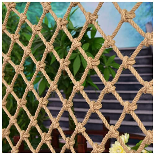 AMAKAA Hanf Seil Net Kinderkletternetz Handgewebte Schutznetz Kindertreppe Balkon Geländer Zaun Spielplatz Sicherheitsnetzbreite 10 cm Seilstärke 6 Mm Verschiedene Größen Sind Erhäl(Size:1x4m)