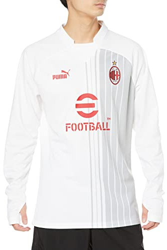 AC Milan 769275 Prematch sweat Soccer T-shirt Men's White-Tango Red XXL