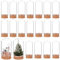 BENECREAT 20 PCS Mini Bouteilles en Verre avec Base en Liège, Dôme D'Affichage en Verre de 5x3 cm avec Base en Liège pour la Fête de Noël à la Maison