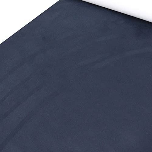 Panngu Mikrofaserstoff Selbstklebend Geeignet für Cockpit Interieur Stretch Dehnbar Folie, Premium Samtige Wildlederimitat für Schmuck-Schublade/Bodenfolie (Dunkelblau 100cm x 145cm)