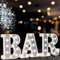 Light Up Bar Sign, Glitter Marquee Bar Letter Signs for Home Decor, Illuminated Bar Letter Lights Battery Powered for Bar Accessories Bistro Party Wedding Decorations, Silvery