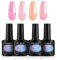 CLAVUZ 4 Farben UV Nagellack Set Rosa Koralle Gellack Gel Nagellack Gel Polish Shellac Set Gelnägel Set UV Gel für Nägel