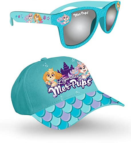 Paw Patrol Kinder Sonnenbrille & Baseball Cap Sommer Set 100% UV-Schutz, blau, Einheitsgröße