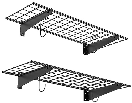 TORACK Garagen-Wandregale, 38,1 x 114,3 cm, Wandmontage, Drahtregale, 2 Stück