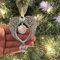 BTORER Erinnerungsornament Engelsflügel Weihnachtsschmuck mit blanko Foto Anhänger, Weihnachtsbaum hängende Gedenkornament Anhänger Weihnachtsbaum hängende Dekoration im Himmel Gedenkgeschenk Papa