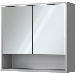 Vicco Armario con Espejo para baño Eliza, Gris, 70 x 65 cm con 2 Puertas
