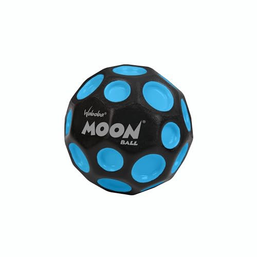 Sunflex x Waboba Moon Ball Blau | Springball | Springender Gummiball | Ballkrater Erzeugen knallendes Geräusch | Leicht Greifbar | Flummies für Kinder | Bouncing Ball