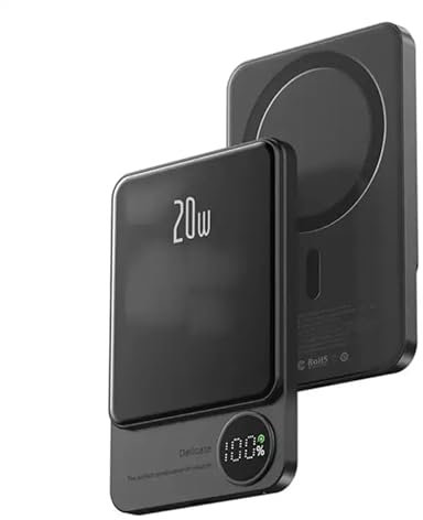 Wolobox Power Bank, externer Akku, mobiler Akku, schnelles und kabelloses Laden, kabellos, Digitalanzeige, Magnetstecker und Mehrfachanschluss, Typ C und Schnellladung, Schwarz