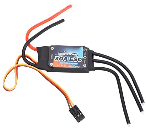 ZAWELIYO Bidirektionaler Bürstenloser 30-A-Regler für RC-Car-Boote, Zwei-Wege-1:1-Leistungsabgabe, Keine Bremse, Direkter Rückwärtsgang, Schnelle Reaktion, für RC-Car, RC-Boot,