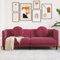 Willood Sofa mit Kissen 3-Sitzer Weinrot Samt, Polstersofa Loungesofa Couch für Wohnzimmer, Designsofa Wohnzimmersofa Sitzmöbel, Modern