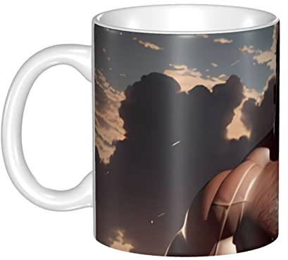 FJQWKLF Tazas impresas de Hércules americanos con la manija, taza de café de cerámica personalizada para los cafés residenciales