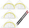 SULIUDAJI 4 Pcs Goniometro 14cm Staccabile Goniometro In Plastica Trasparente Con Scala Gialla Scala Tecnica E Goniometro Per La Scuola Con Matita 2B