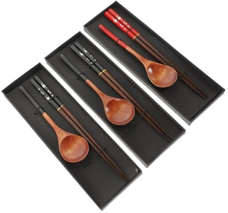 Cabilock Juego De 3 Cucharas Y Palillos Para El Almuerzo Estilo Palillos Cucharas Utensilios os os Útiles os Tradicionales Ayudantes Para Ollas