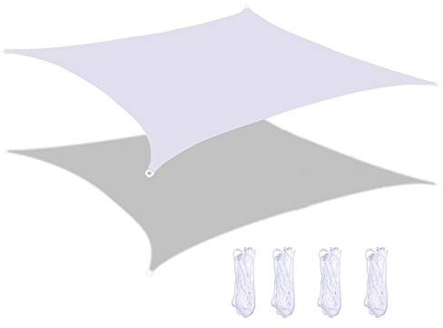 Toldo impermeable blanco de 3 x 4 m para piscinas al aire libre y jardín patio, 95% de protección UV y diseño antitoldo