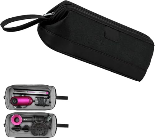 Bamyli Hair Dryer Bag, Hair Dryer Storage Bag, Hair Dryer Travel Bag, Hair Dryer Carrying Case Compatible with Dyson Airwrap Hair Dryer, Curling Iron, Straightener (Black)