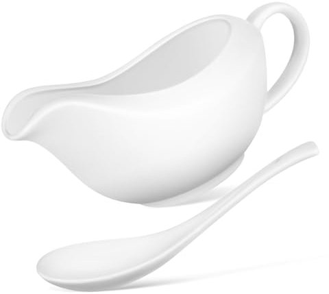 Cabilock Ceramic Gravy Sauce Pot Bowl Ladle Dipping Cup Seasoning Jar for Family Dinners