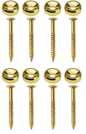 Befestigungsschrauben für Gitarrenhals, Gelenkbuchsen und Schrauben für E-Gitarre, Bass, 8 Stück, Schwarz/Gold/Silber