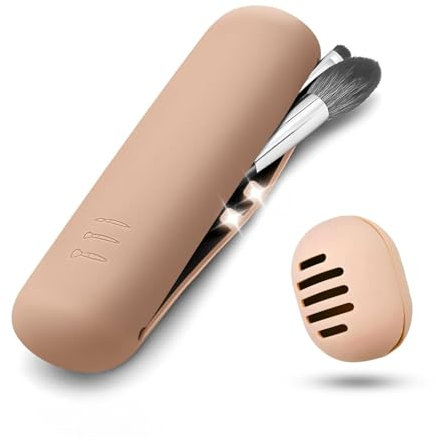 Silikon Makeup Pinsel Halter Kosmetiktasche, 1stk Make Up Pinsel Aufbewahrung & 1stk Beauty Blender Case, Soft & Sleek Makeup Tool Organizer for Travel
