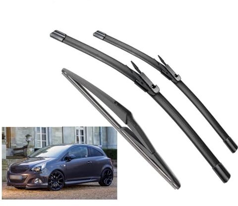 OXANC Scheibenwischerblatt-Satz für vorne und hinten, Wischerblätter, Bürstenschneider, Zubehör, für Vauxhal, für Opel Corsa D 2006–2014, 26 + 16 + 12 Zoll