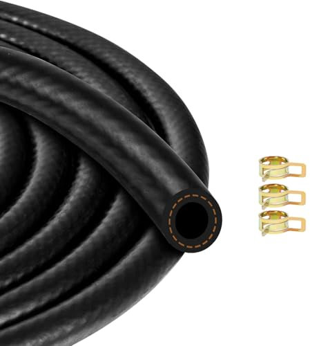 Manguera de gasolina, 1 metro, 12 mm, kit completo con 3 abrazaderas de acero inoxidable, línea de combustible para moto, auto, tractor, scooter, cortacésped, camiones