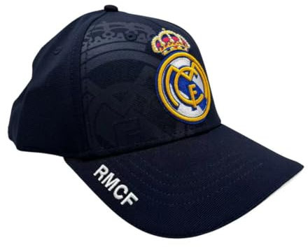 JYC CREATIVE Offizielle Kappe von Real Madrid, Fußballteam, Geschenk für Fußballfans, Kappe mit Visier für Damen und Herren, blau, One size