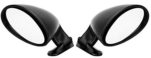 Keenso 1 Pair Car Rearview Mirror, Black Universal Side Door Rearview Mirror Vintage Car Modification Accessory