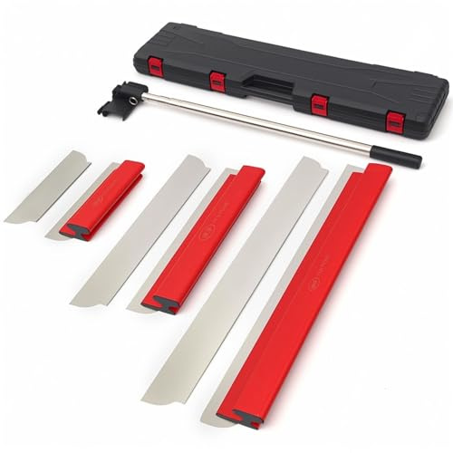 Drywall Skimming Blade Set with Extension Handle – (300mm+500mm+800mm) Speed Skim Plastering Tools, Multiple Applications Drywall Spatula Set with Replaceable Blades for Sheetrock Gyprock Wall-Board