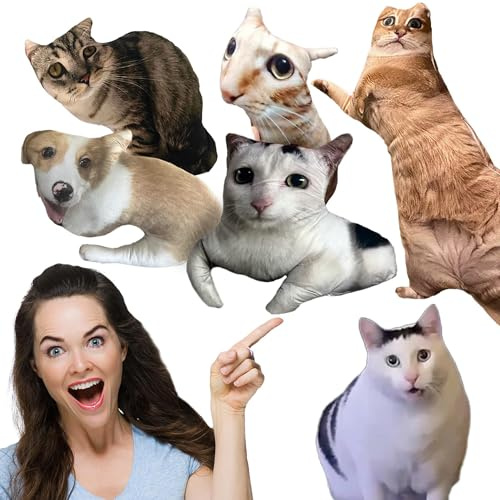 Larilotte Personalisierte Lustige Haustier-Kissen in Katzen- oder Hundeform – Mit eigenem Foto beidseitig Bedruckt – Geschenk für Tierliebhaber, Familie & Freunde – Witziges