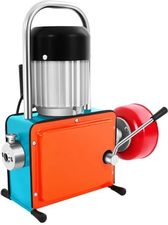 1000W Elektrische Rohrreinigungsmaschine 30m Reinigungslänge 12m Spirale 400r/min Für 20-150mm Rohre IP44 Obergriff Tragegriff Aluminium Kühler Stabile Halterung Ideal Für Haus Restaurant Küche