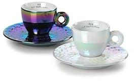 illy Collection 25568 Set of 2 John Armlender Art Collection Espresso Cups + Saucers Numbered and Signed