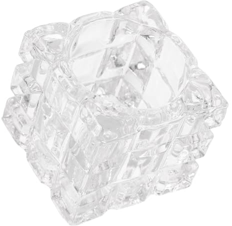 ifundom Plato de Vidrio para Dappen de Uñas sin Tapa Cuenco Organizador para Monómero Líquido Acrílico Vaso de Cristal para Herramientas de Uñas Almacenamiento Compacto