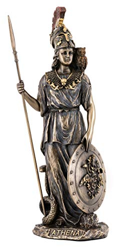 Top Collection Statue der griechischen Göttin Athena, Göttin der Weisheit, des Krieges und der Kunst, Skulptur aus hochwertiger Kaltguss-Bronze, 27,9 cm, Sammlerstück, Tochter des Zeus'
