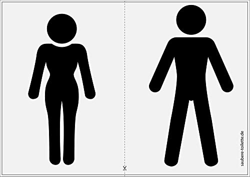 immi 4x Klomännchen, Männer-WC, Frauen-WC, Toiletten-Piktogramm Aufkleber