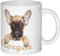 Guten-Morgen-Becher Keramik Becher französische Bulldogge 11 Unzen 8,2x9,5cm 330ml Spülmaschinengeeignet Handgedruckt in Norddeutschland