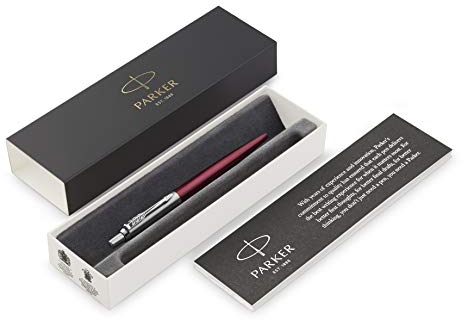 Parker Jotter Kugelschreiber | Portobello Purple | Mittlere Spitze | Blaue Tinte | Geschenkbox
