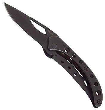 Haller Unisex – Erwachsene Minitame m. Clip, 420rsf Messer, schwarz, one Size