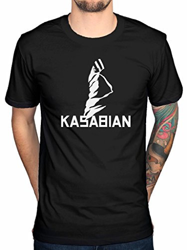 Official Kasabian Ultra Face Logo T-Shirt 48:13 Empire West Ryder Velociraptor Black