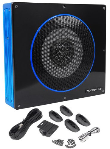 Rockville RW8CA 8 600 Watt basso profilo sottosella attivo alimentato subwoofer auto