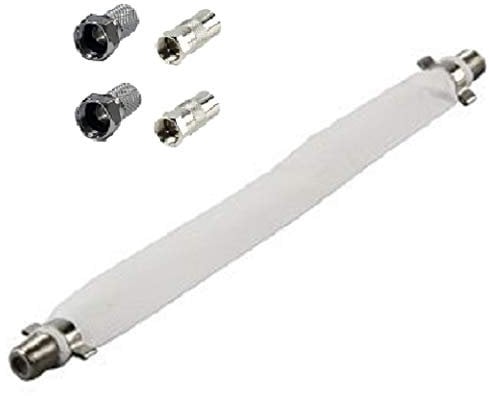 Electrosmart F socket piatto nastro cavo coassiale – ideale per finestre, porte roulotte ecc. – kit include 1 x cavo 20 cm 2 x spina F & 2 x F spina maschio a femmina presa coassiale adattatori