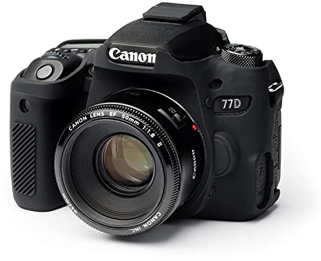 easyCover - Silikon Kameratasche - Schutz für Ihre Kamera - Canon 77D - Schwarz