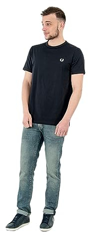 Fred Perry Herren Ringer T-Shirt, Marineblau, XL